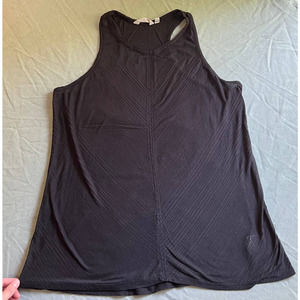 Athleta Black Stripes  Burnout Athletic Wear Racerback Tank Size Large